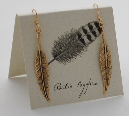 Feather Earrings French Wire - gold