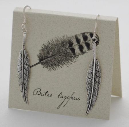 Feather Earrings French Wire - silver