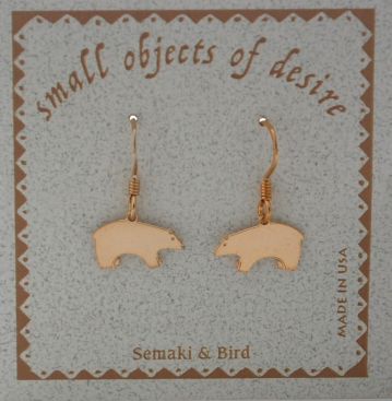 Bear Earrings - gold