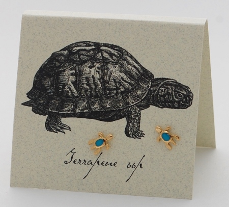 Turtle Earrings turquoise - gold