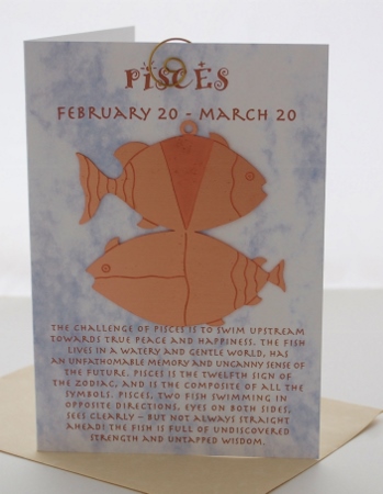 Pisces Zodiac Suncatcher Card