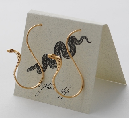 Snake Earrings - gold