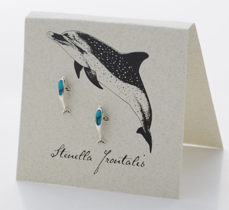 Dolphin Earrings Turquoise - silver