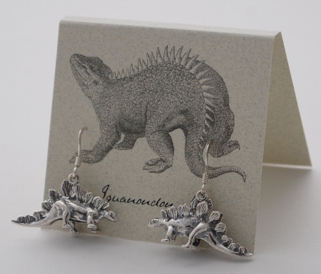 Dinosaur Earrings - silver
