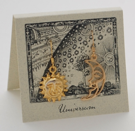 Moon and Sun Earrings - gold