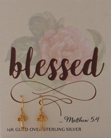 Cross Earrings - gold