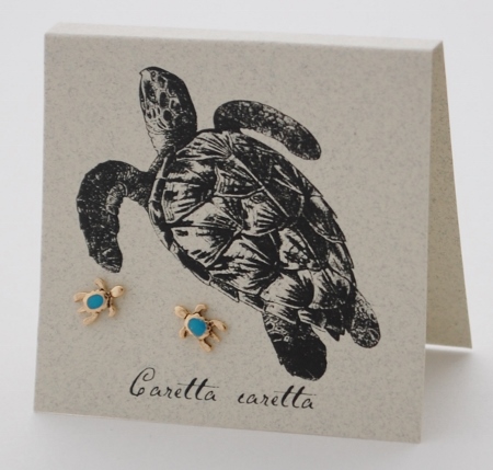 Sea Turtle Earrings turquoise - gold