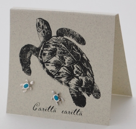 Sea Turtle Earrings turquoise - silver