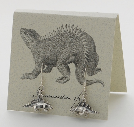 Iguanodon Earrings - silver