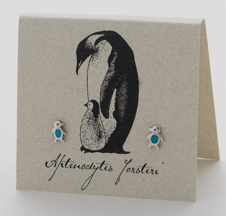 Penguin Posts Turquoise - silver