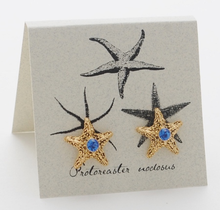 Starfish Crystal Earrings - gold
