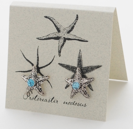 Starfish Crystal Earrings - silver