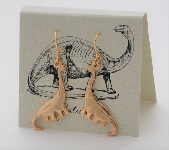 Apatosaurus Earrings - gold