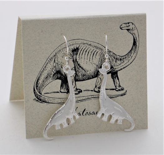 Apatosaurus Earrings - silver