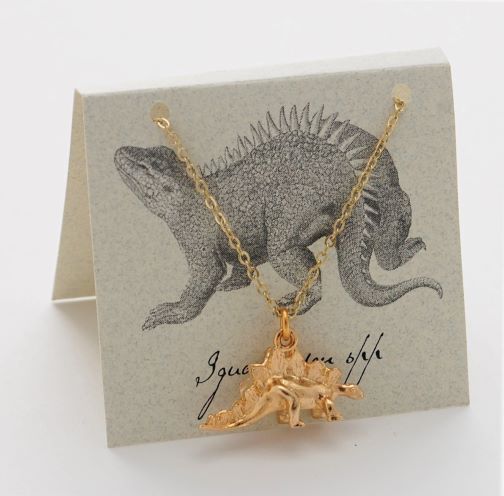 Stegosaurus Necklace - gold