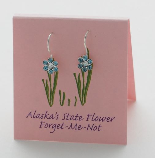 Forget Me Not Flower Earrings - Aquamarine