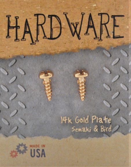 Petite Screw Studs - gold