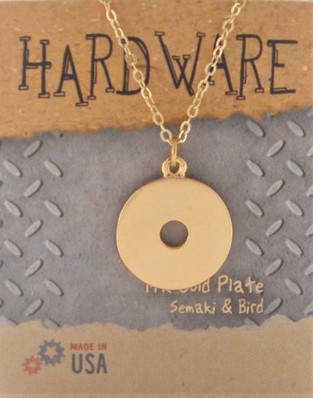 Washer "Hardware" Necklace  - gold