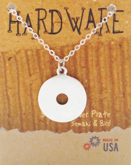 Washer "Hardware" Necklace  - silver