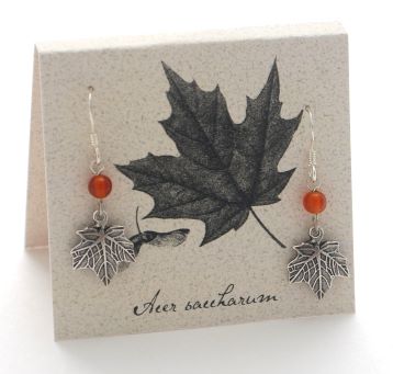 Sugar Maple Leaf Earrings - silver