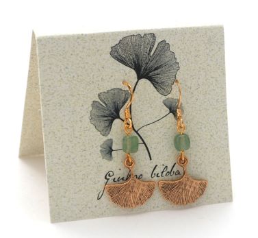 Ginkgo earrings - gold dangle