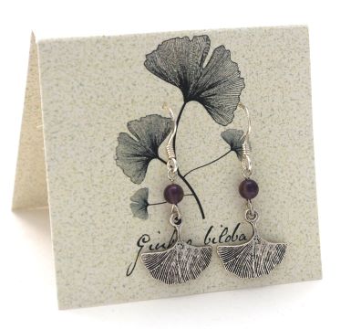 Ginkgo Earring - silver dangle