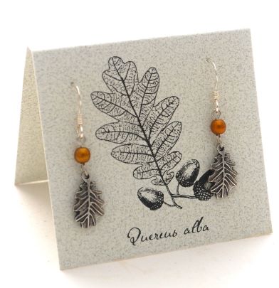 Oak Earrings - silver dangle