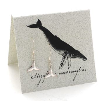 Whale Tail Earrings - silver