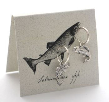 Salmon Hoop Earrings - silver