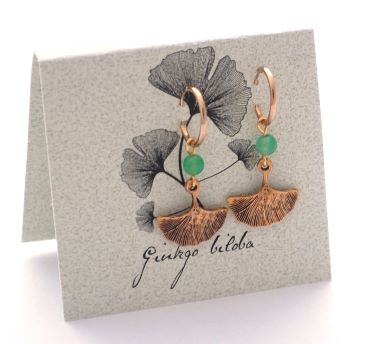 Ginkgo Hoop Earrings - gold