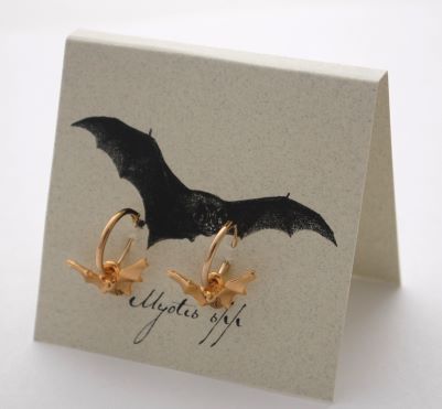 Bat Hoop Earrings - gold