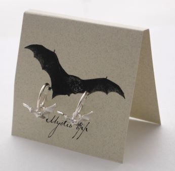 Bat Hoop Earrings - silver