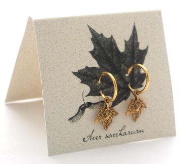 Maple Leaves Hoops - gold