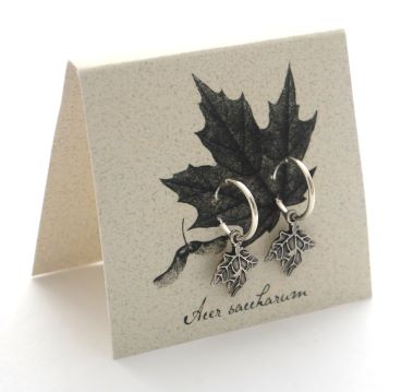 Maple Leaves Hoops - silver