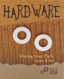 Washer Stud Earrings - silver