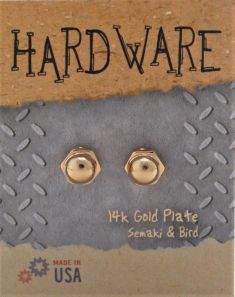 Bolt Stud Earrings - gold