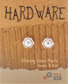 Bolt Stud Earrings - silver