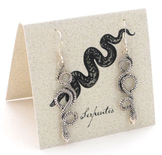 Snake Earrings (large) french wire - silver 