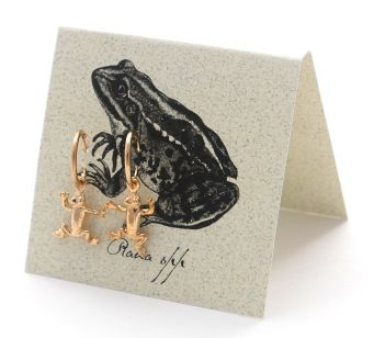 Frog Hoop Earrings - gold