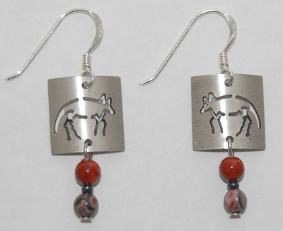 Wolf Petroglyph Earrrings