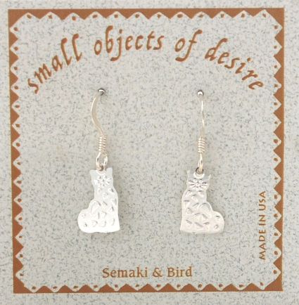 Cat Earrings - silver