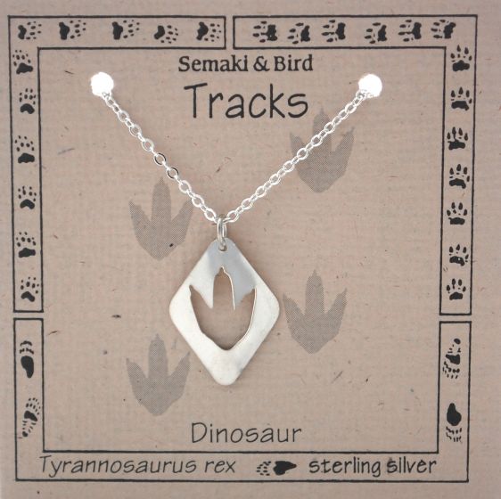 Dinosaur Track Necklace - silver