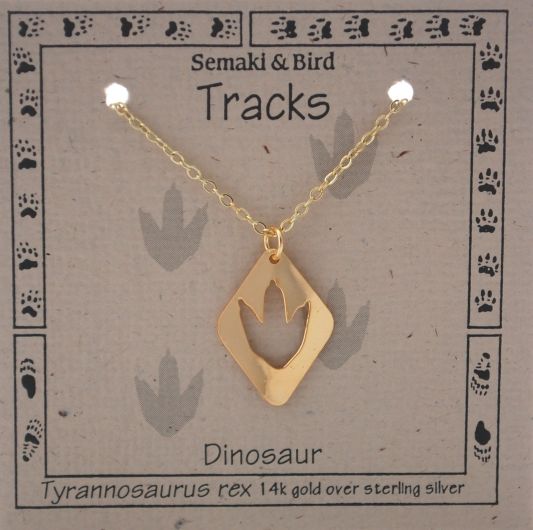 Dinosaur Track Necklace - gold