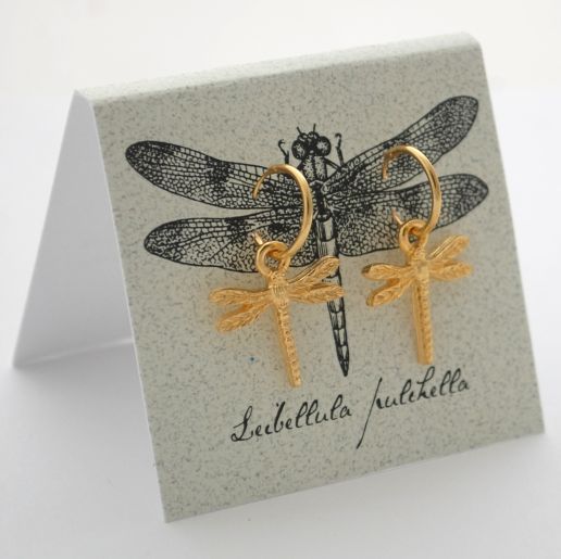 Dragonfly Hoop Earrings - gold