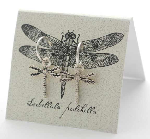 Dragonfly Hoops - silver