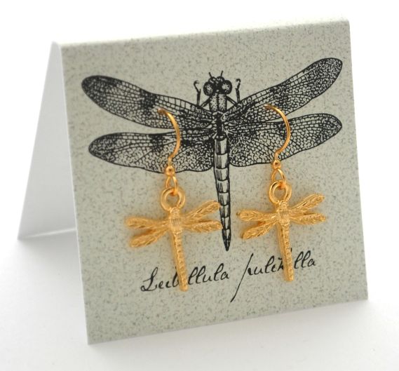 Dragonfly Dangle Earrings - gold