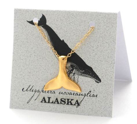 Whale Tail Necklace - gold 