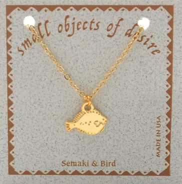 Flounder/ Halibut Necklace - gold 