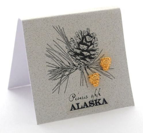 Pinecone earrings - gold