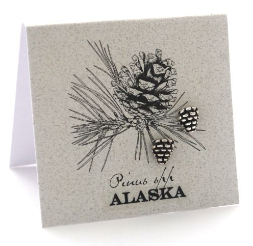 Pinecone earrings - silver